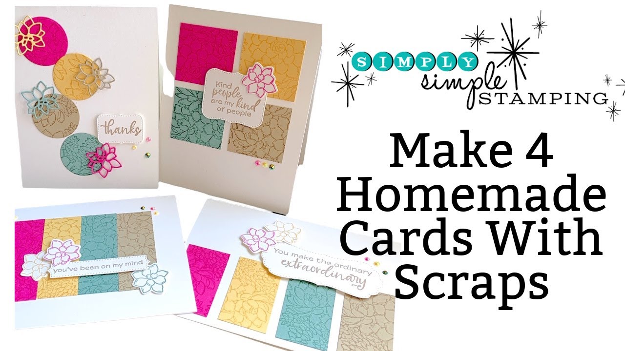 How to Make 4 Homemade Cards With Minimal Cardstock | Easy Cards to Make