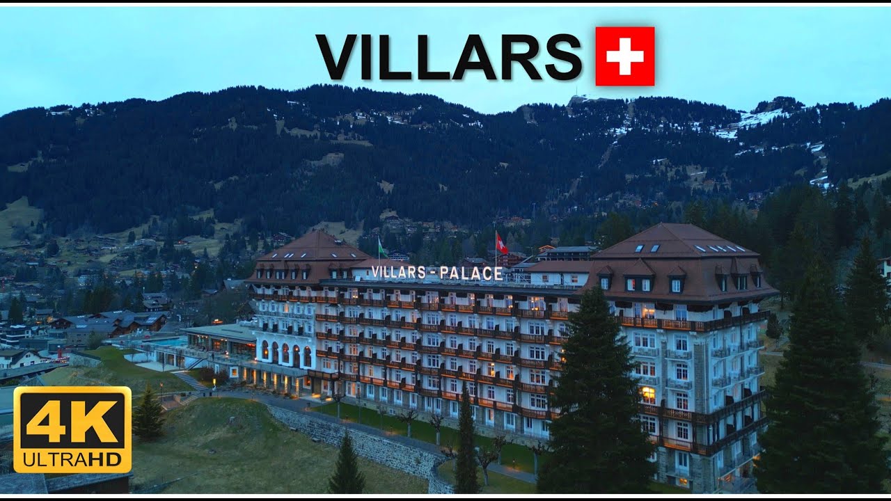 Villars sur Ollon -Switzerland- Evening walk and drone footage après ski - 4k #switzerland #villars