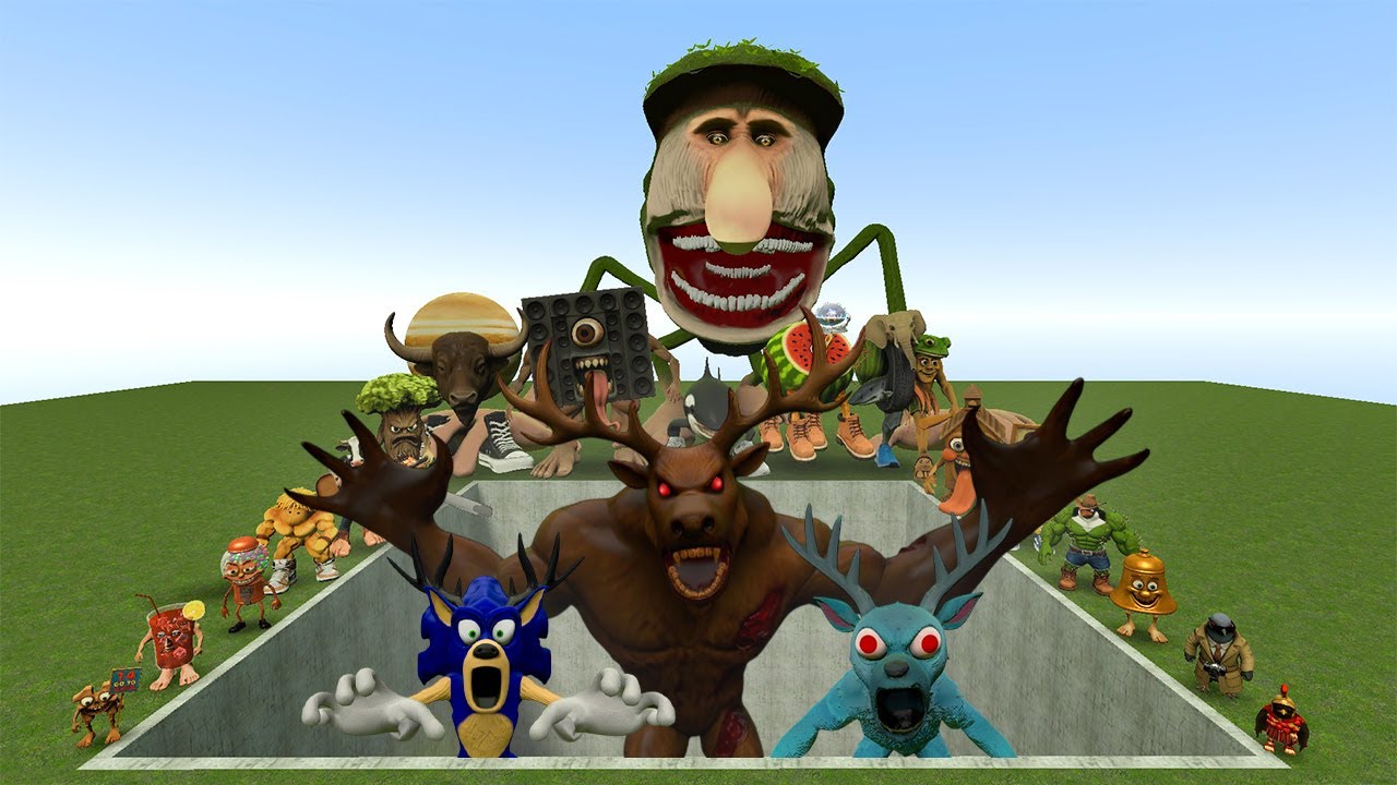 All New Italian AI Brainrot Memes vs Giant Pit with All Deer Monsters (Roblox 99 Nights) – Gmod
