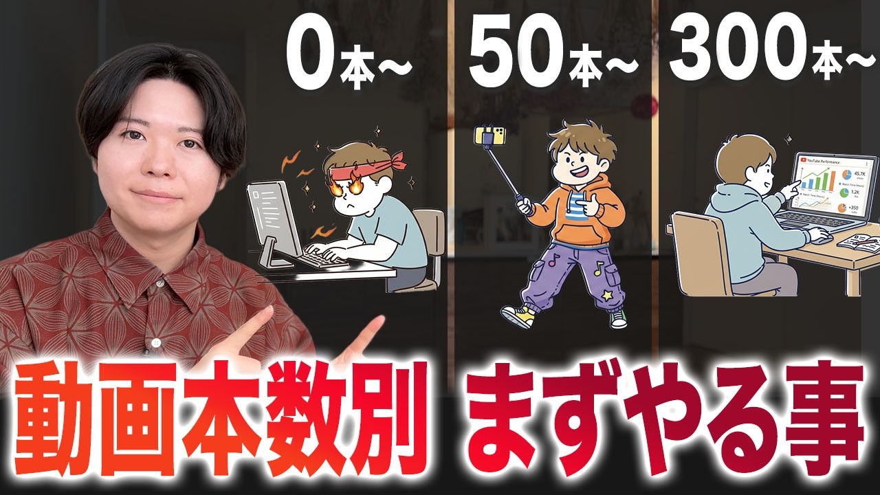【本数別の攻略】最短で登録者が増える方法を動画本数別で話します【YouTube伸ばし方】