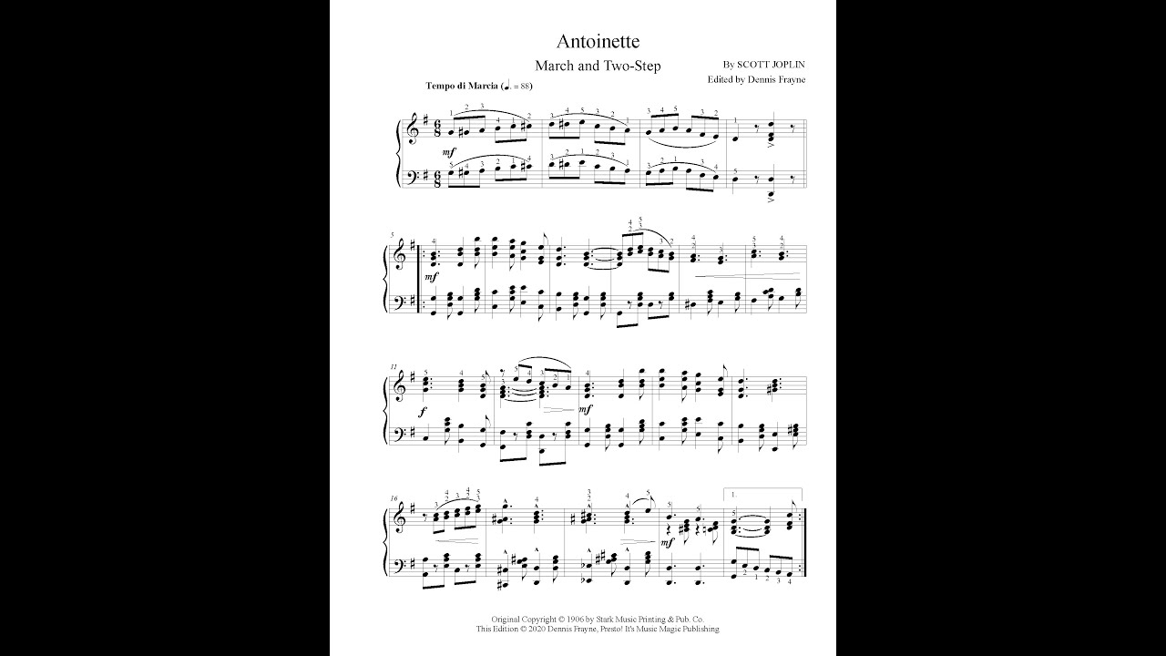Antoinette, by Scott Joplin