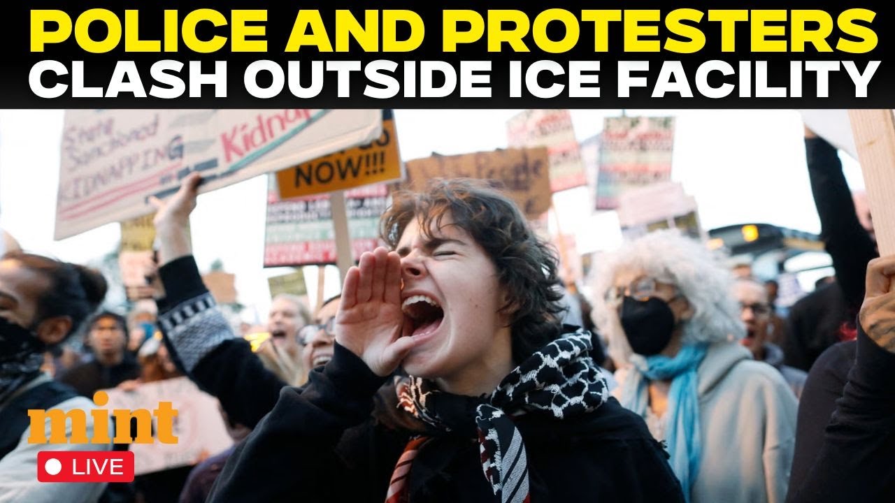 LIVE: Massive Protest Erupts at ICE Facility Near Chicago | Police and Protesters Clash | US News