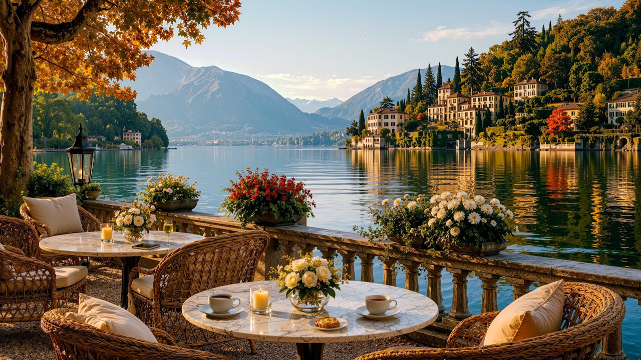 Sweet Italian Morning Jazz ☕ Lake Como Autumn Caf&eacute; Ambience & Smooth Jazz Music for Work & Study