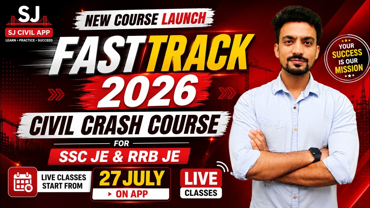 🚀 FastTrack 2026: Civil Crash Course Launch | SSC JE 2026 & RRB JE 2026 | LIVE Classes from July 27