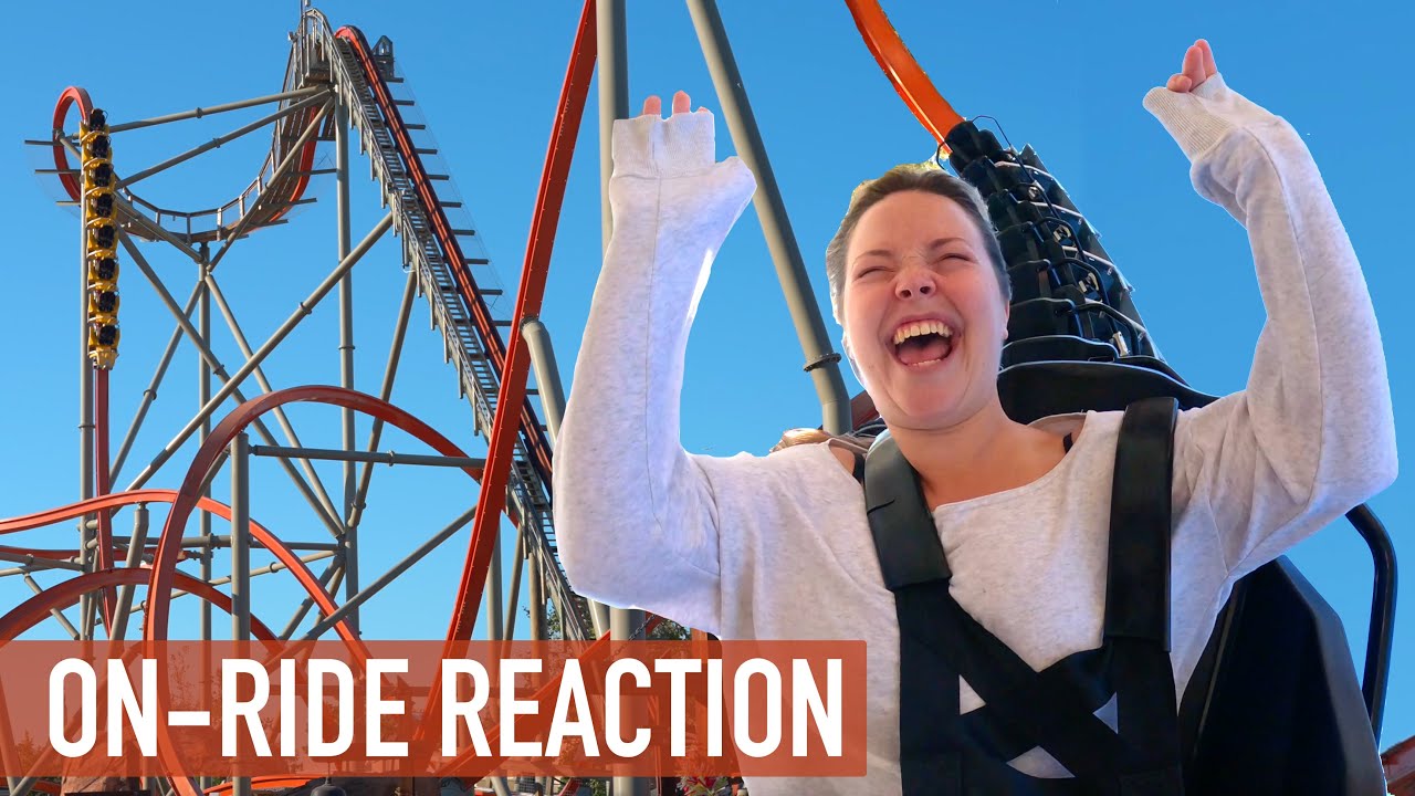 Riding Railblazer at California's Great America! CRAZY Fast Paced Single Rail Roller Coaster!