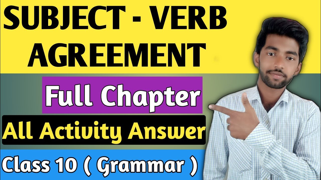 Subject Verb Agreement Class 10 English Grammar | 10th class grammar chapter 3 question answer