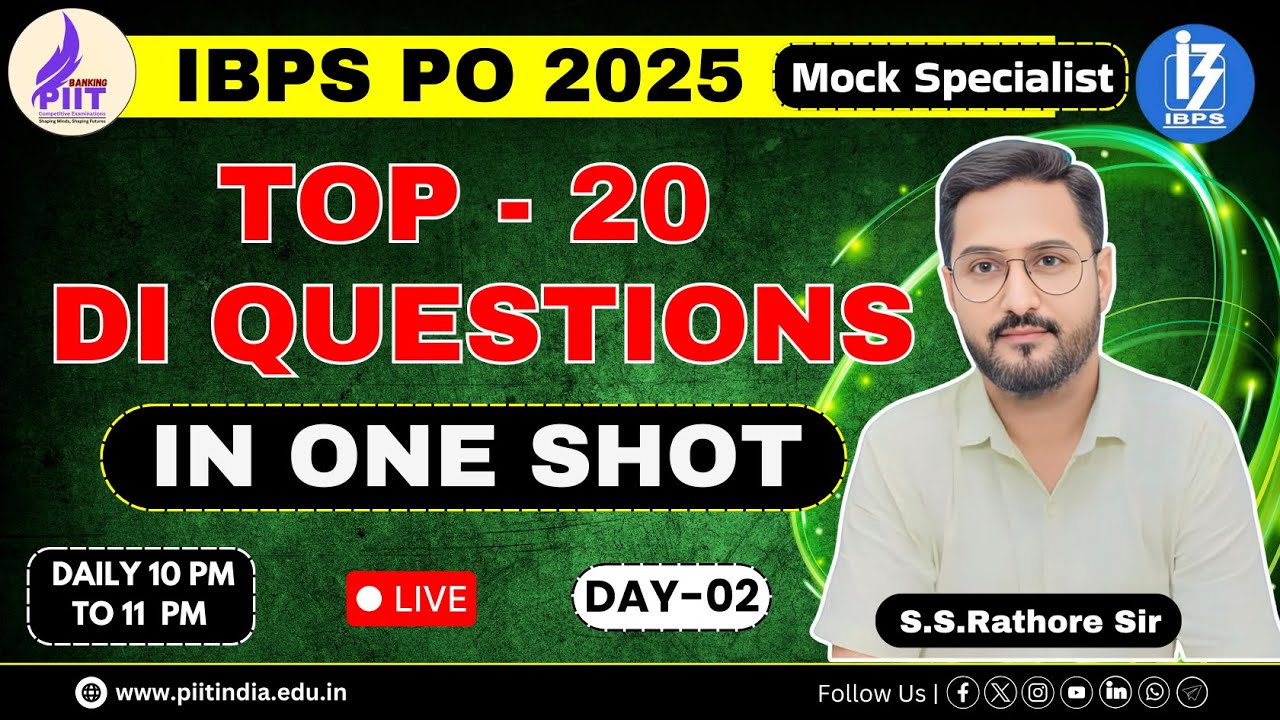 IBPS PO Special 2025 |By SS RATHORE SIR #MAHAMOCK#mocktests #pyqsolutions #piit
