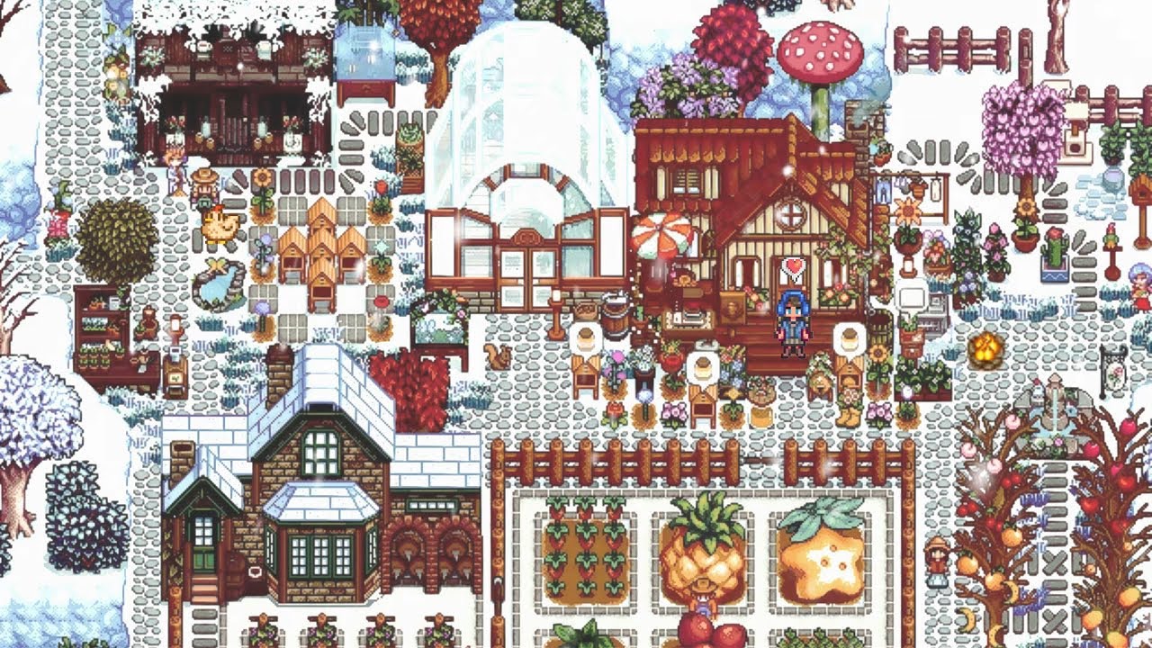 cozy winter stardew valley vibes... a playlist relaxing game music mix