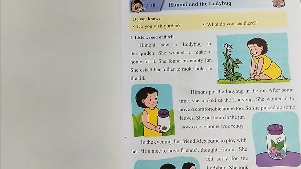 Himani and the Ladybug &bull; L No 2.10 &bull; English &bull; Std 1 &bull; New Syllabus 2025 &bull; Explanation Activity Note