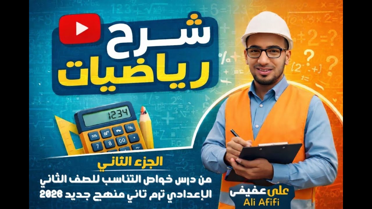 الجزء الثاني من درس خواص التناسب للصف الثاني الإعدادي ترم تاني منهج جديد 2026