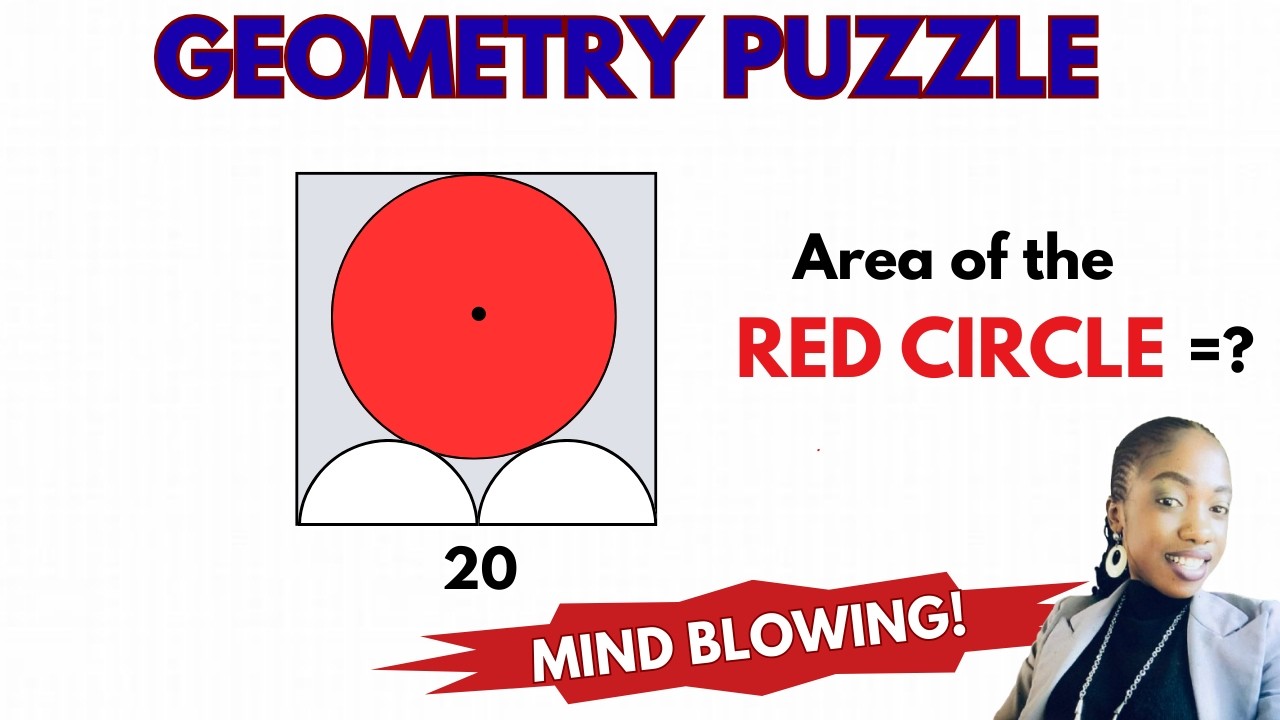 Olympiad Maths | Many People Can’t Solve This Geometry Puzzle | Area of the Red Circle? #geometry