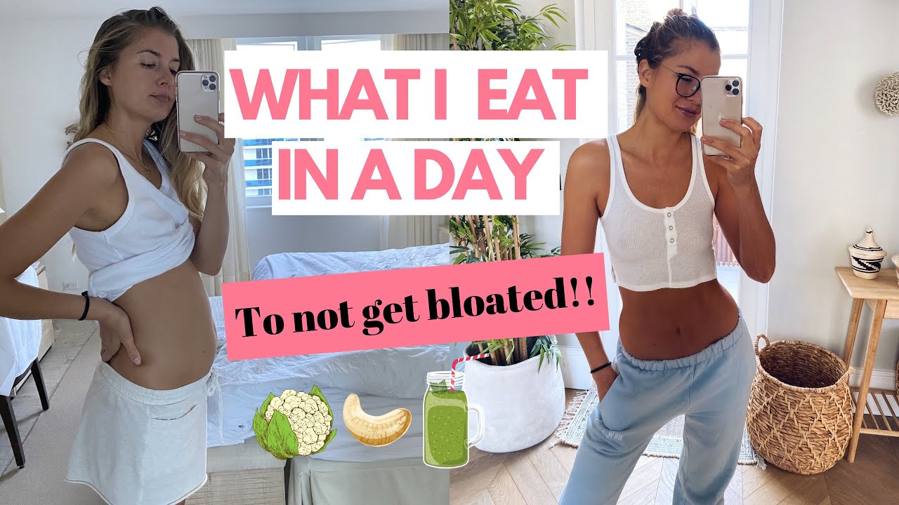 WHAT I EAT IN A DAY TO NOT GET BLOATED  // EASY VEGAN RECIPES, MEAL TIMES + INTERMITTENT FASTING