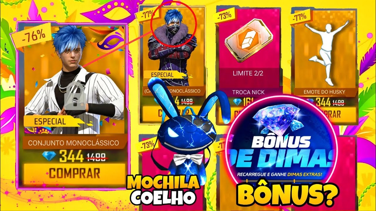 SAIU!! 2° LOJA MISTERIOSA? ESCOLHA A SKIN, MOCHILA DO COELHO, TROCA NICK? E MAIS NOVIDADES FREE FIRE