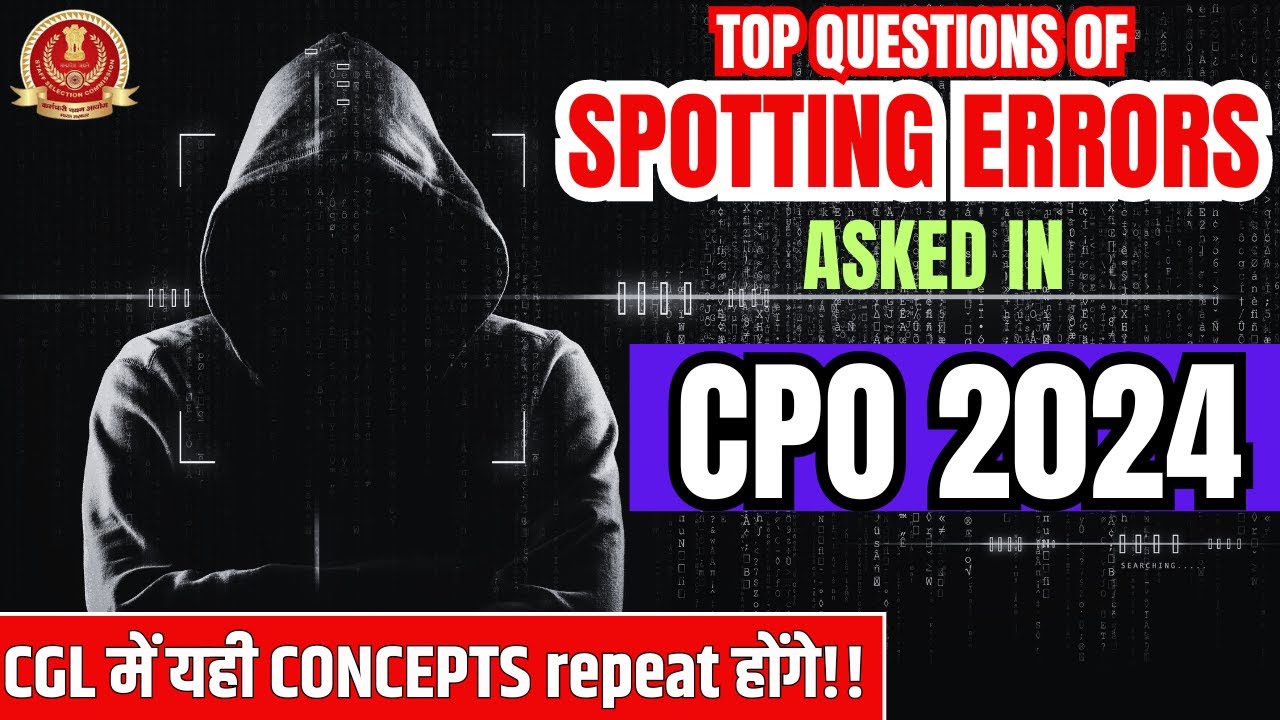 Top Error Detection-SSC CPO 2024 | SSC CGL English Classes | QEng