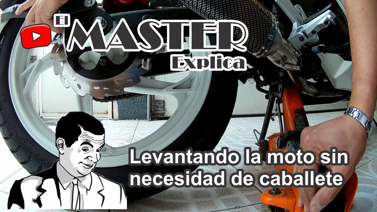 Como levantar moto con gato hidraulico (motos baja cilindrada)
