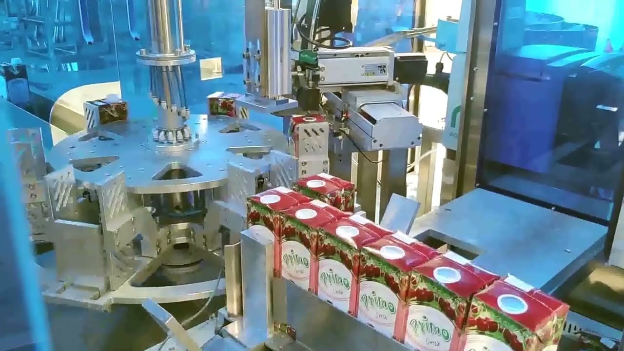 Automatic carton boxes forming aseptic filling sealing making line
