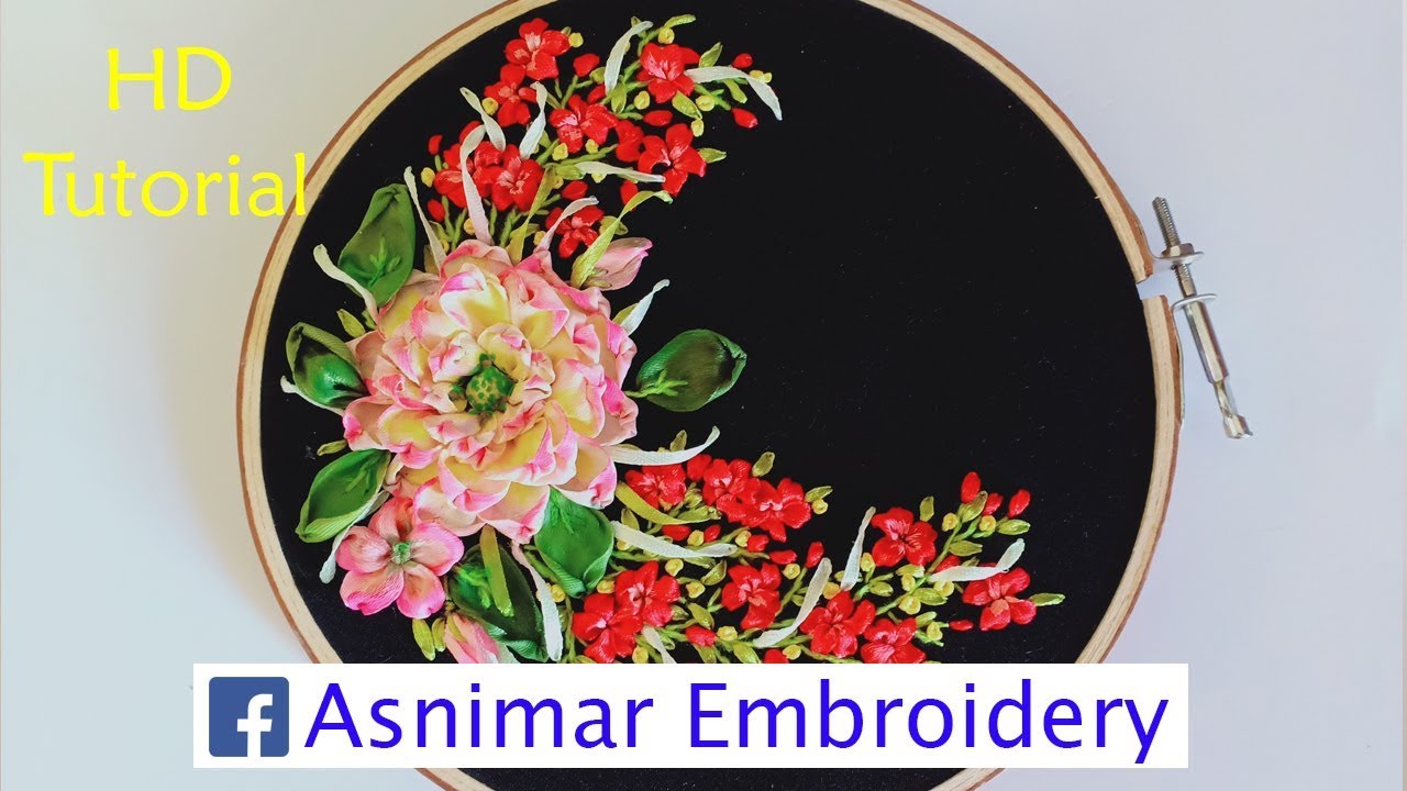 Ribbon Embroidery Flower for Wall Hanging