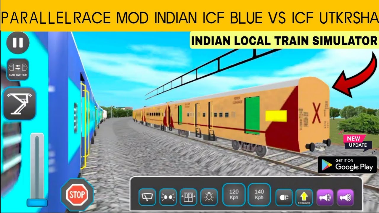 •Indian Local Train Simulator : New Update New Parallel Race Mod Added Gameplay 🔥😍
