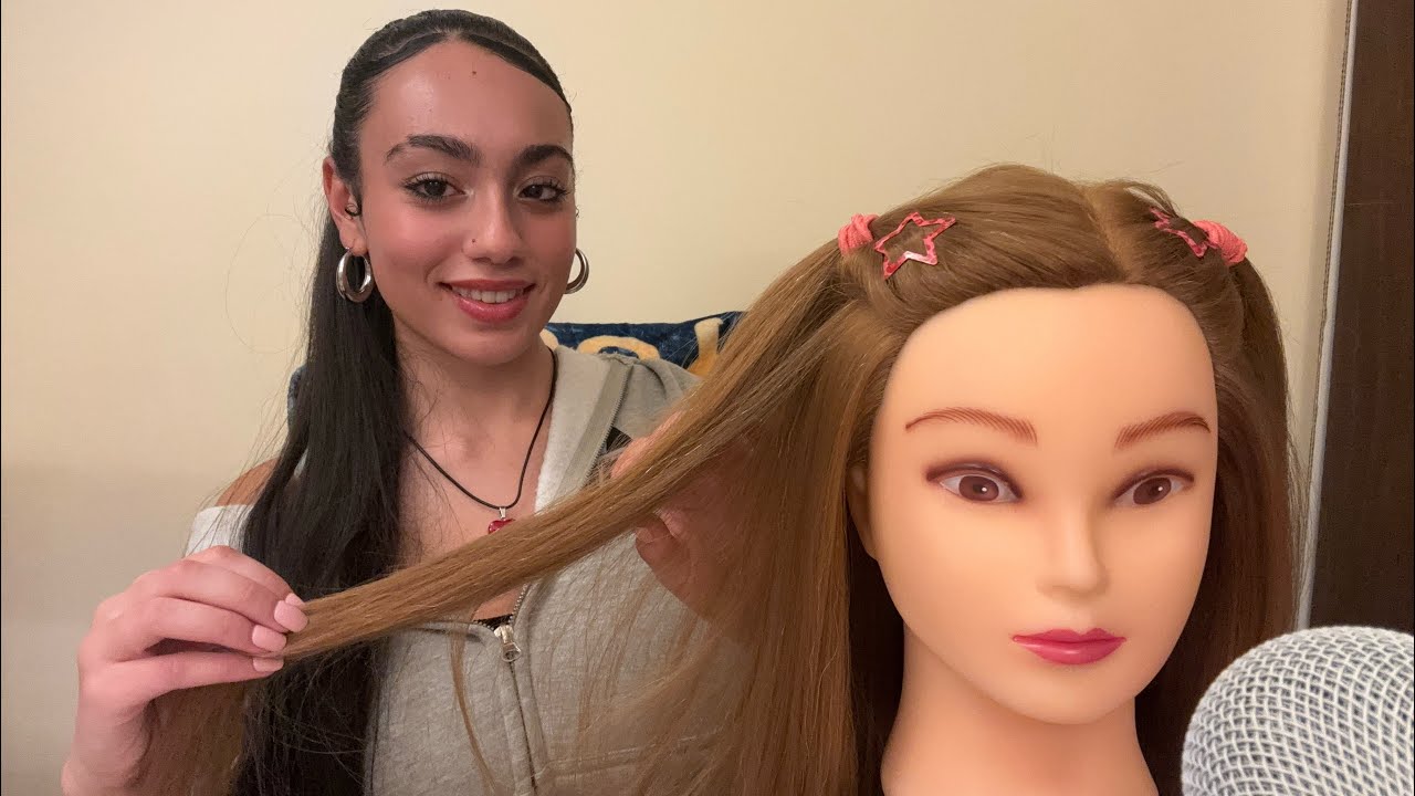ASMR| Bestie fixes your hair💇‍♀️~ Brushing/ trimming & styling (Requested)