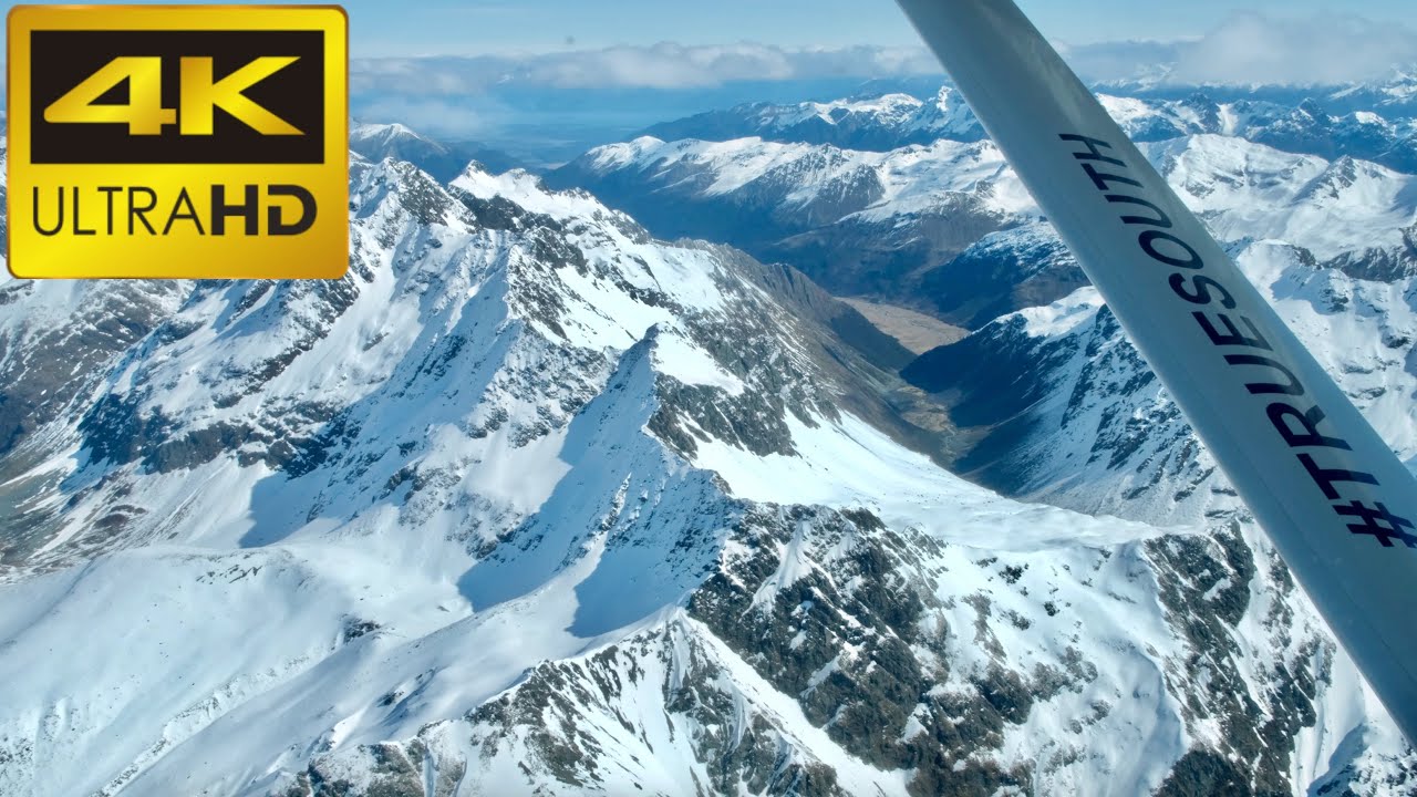 New Zealand -  Milford Sound  to Queenstown Scenic Flight - 4K