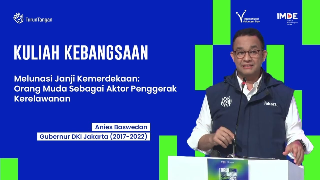 KULIAH KEBANGSAAN BERSAMA BAPAK ANIES BASWEDAN DI TURUNTANGAN FESTIVAL 2024