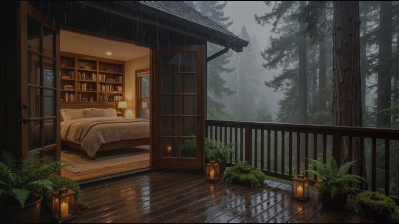 🌧️ Cozy Rainy Forest Night 🌲 | 8 Hours of Gentle Rain Sounds for Deep Sleep