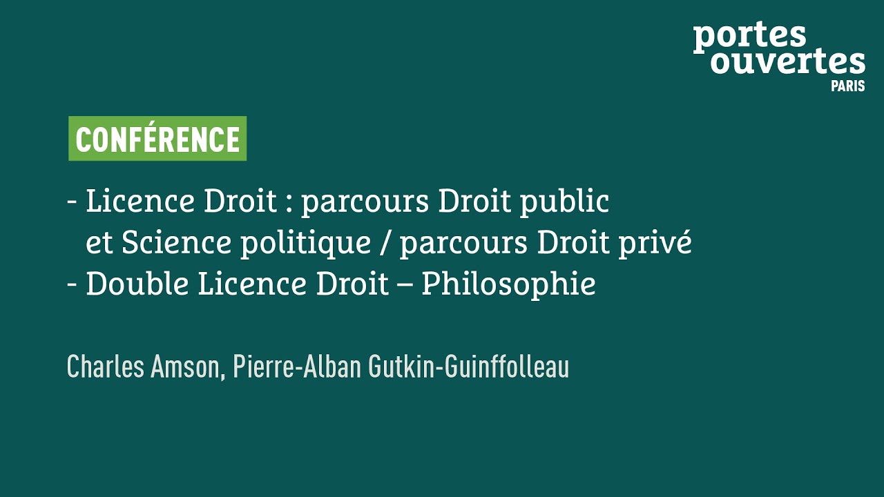 Droit : Droit public et Science politique - Droit privé / Double cursus Droit - Philosophie