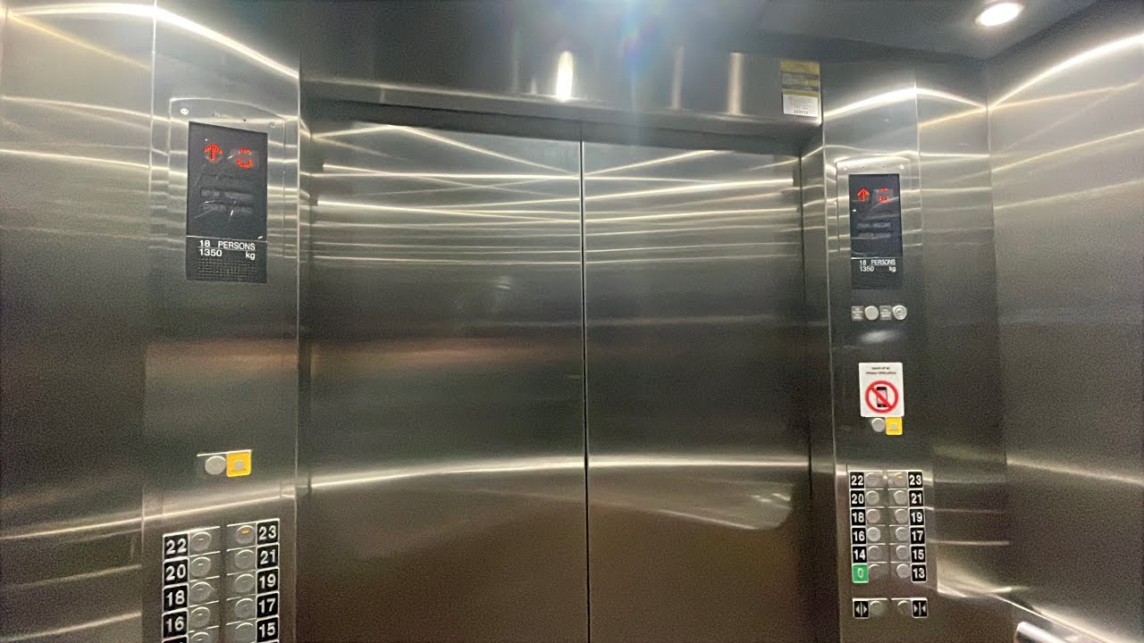 2001 Mitsubishi traction elevators at Toyota Tower - Tel Aviv, IL.