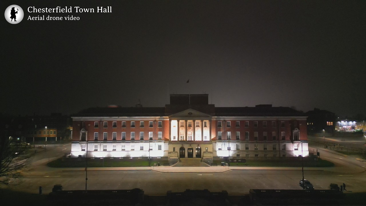 Chesterfield Town Hall - aerial drone video