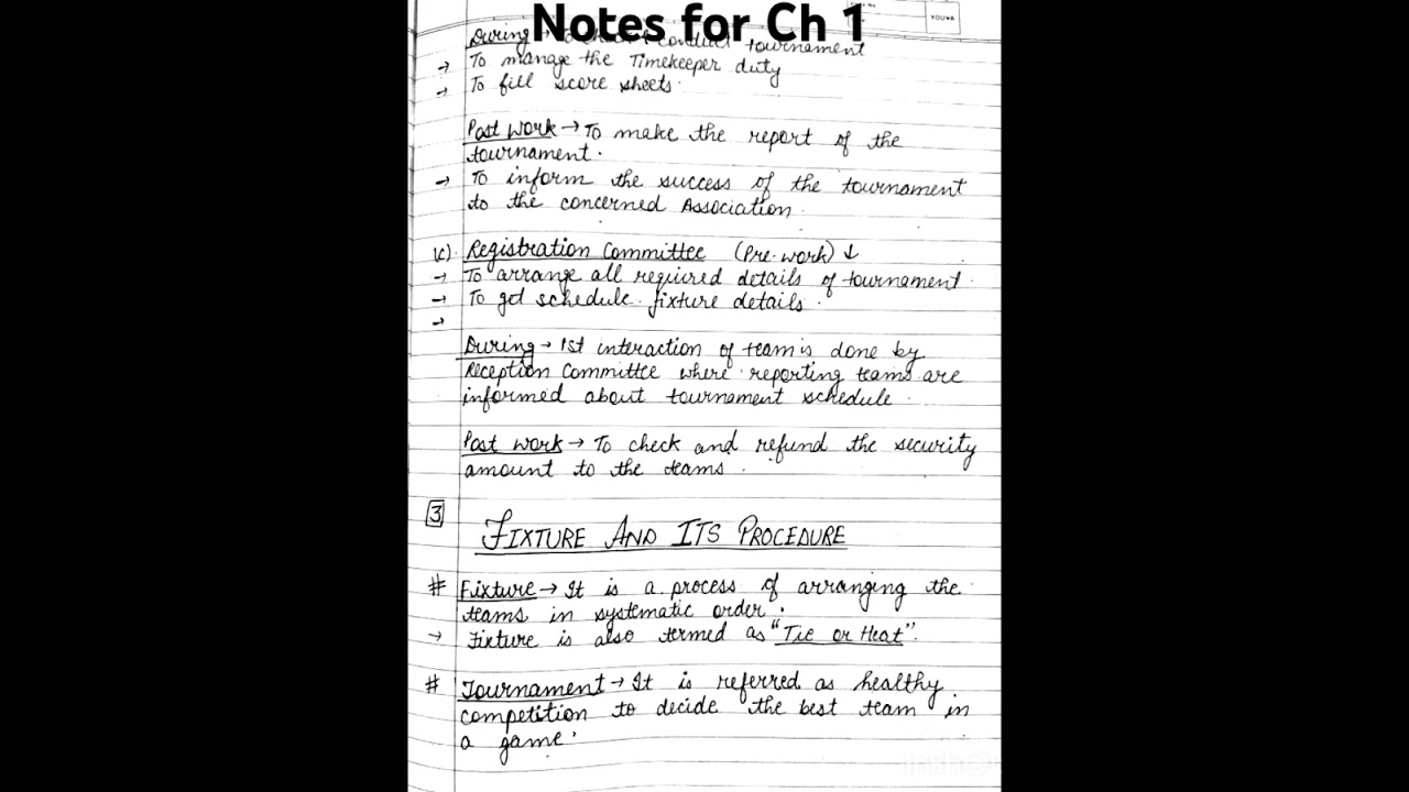 # Management of Sports Event # CLASS 12 # Notes # Latest syllabus