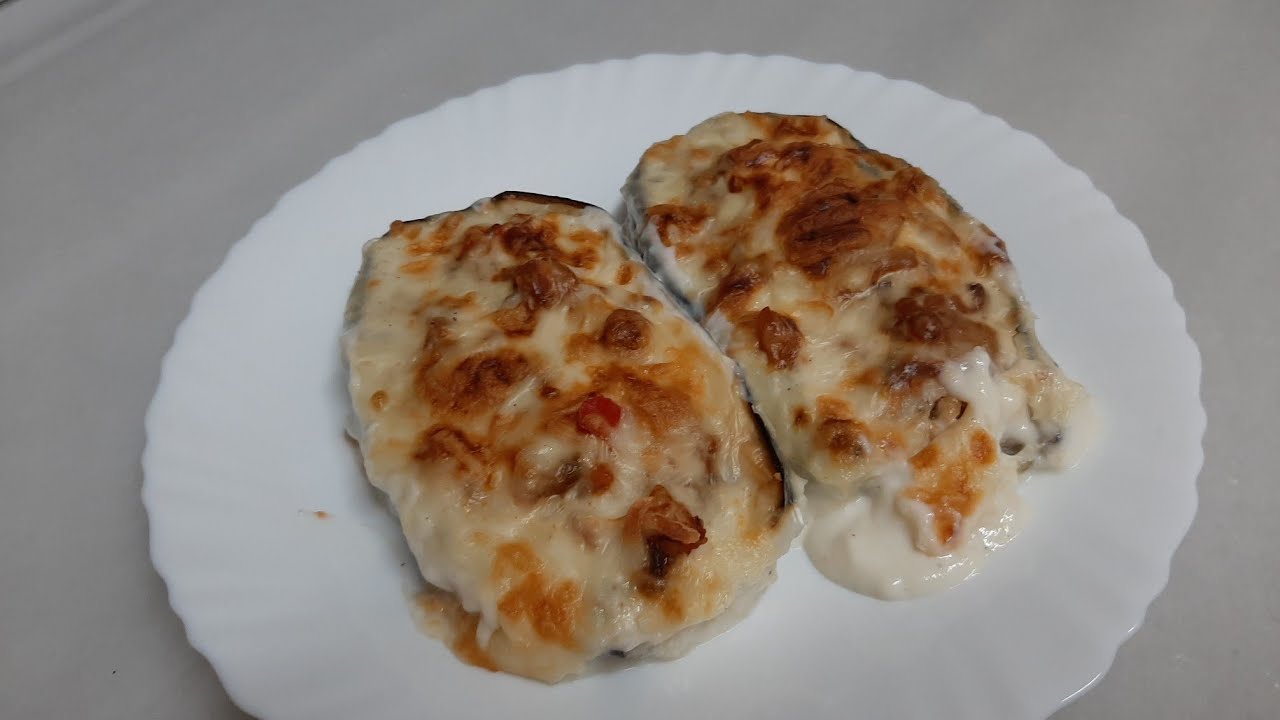 Berenjena🍆 rellena de gambas,🦐