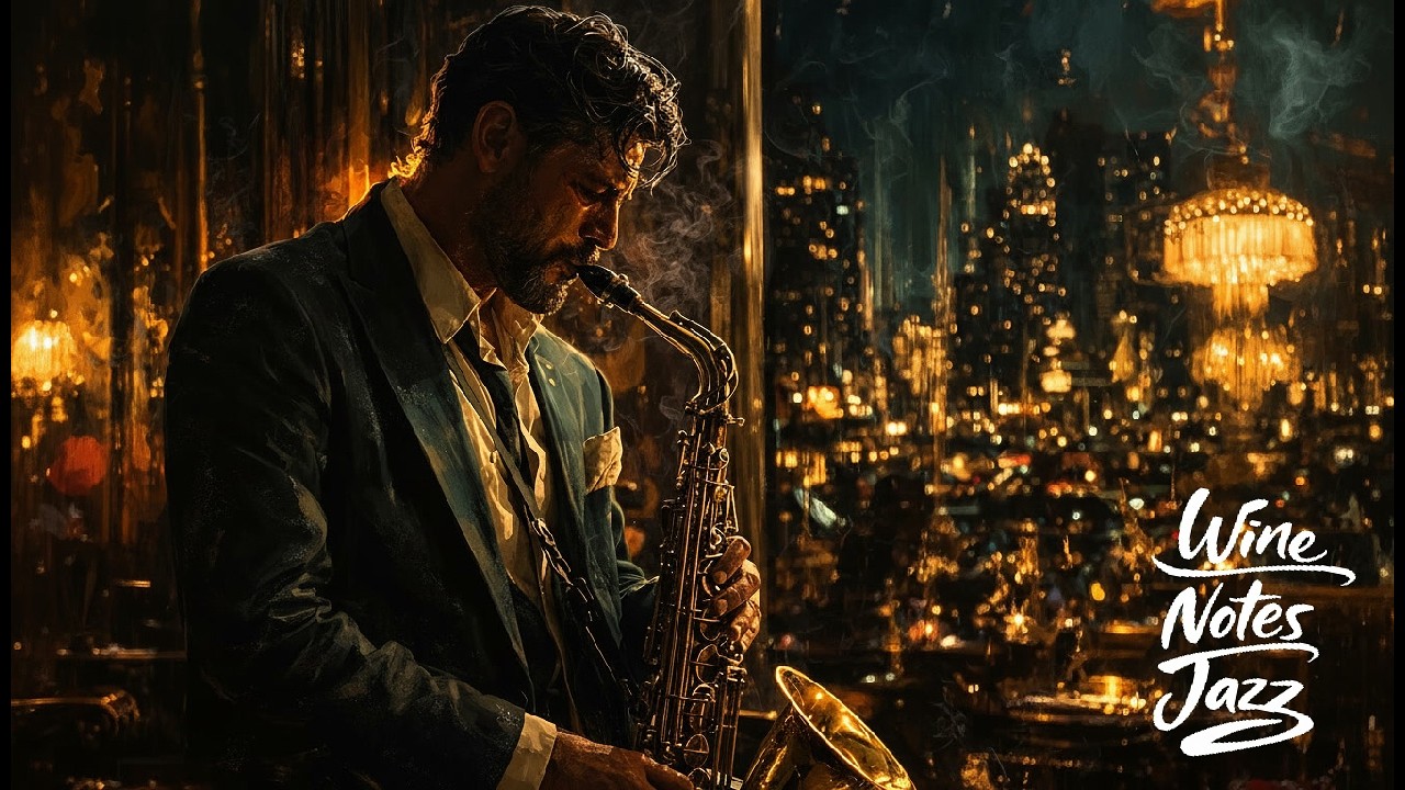 Relaxing Jazz Nights in a Candlelit Wine Bar | Smooth Saxophone & Gentle Piano