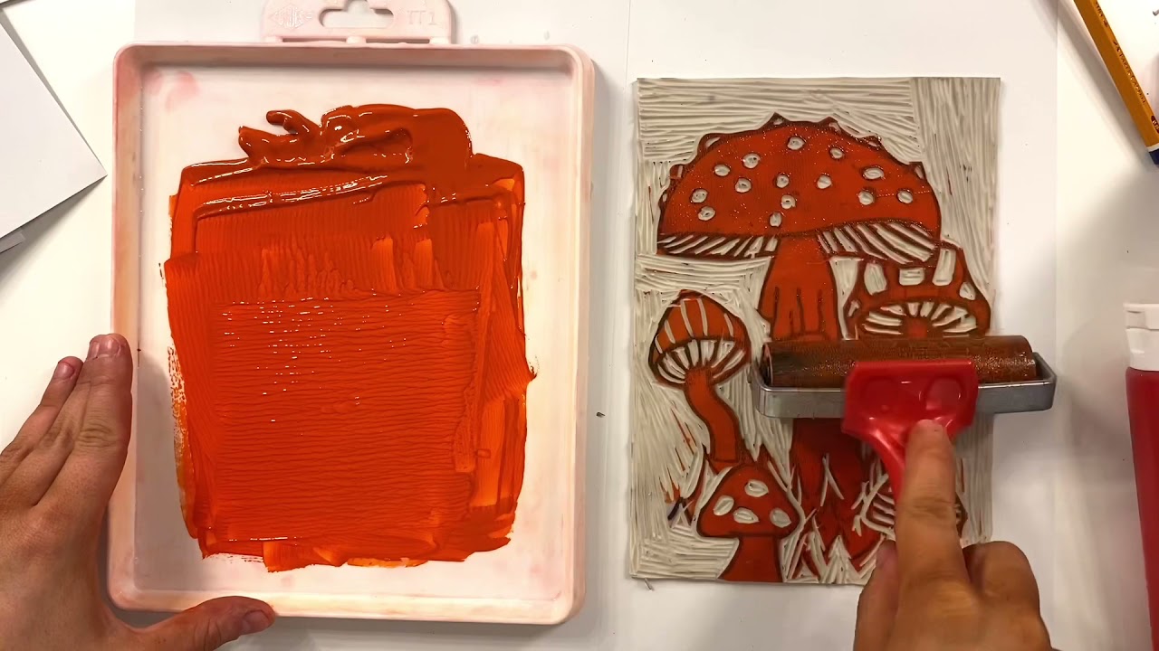 Step by step guide: Multi coloured lino print