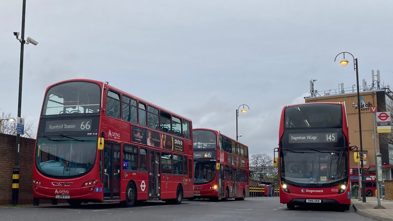 FRV. Arriva London Route 66 Leytonstone Station to Romford Station. Wright Gemini 2 DW218 (LJ09 STZ)