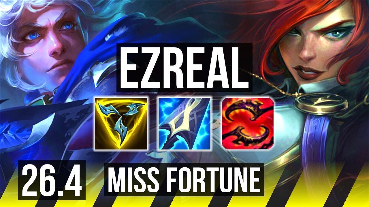 EZREAL & Lux vs MISS FORTUNE & Galio (ADC) | Good KDA: 17/2/9 | KR Master | 26.4