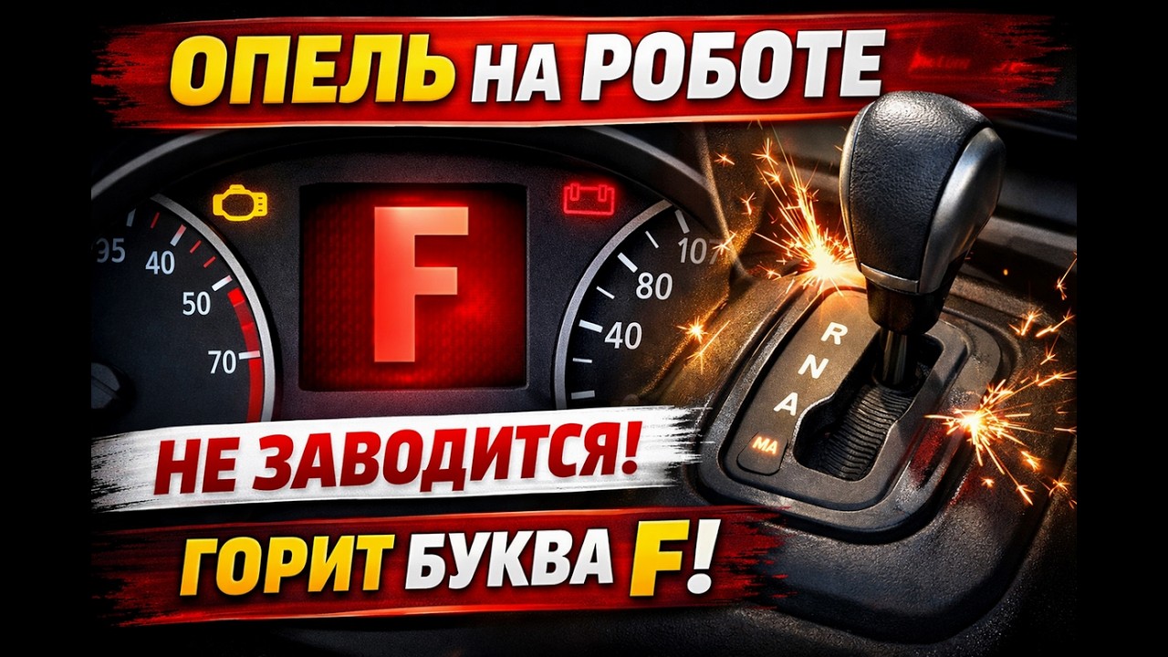 Опель на роботе не заводится горит F на панели приборов
