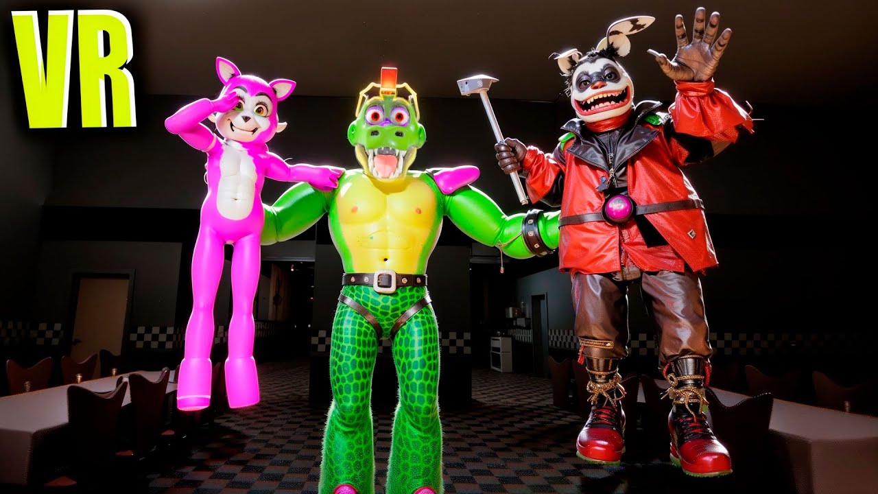 VR АНИМАТРОНИКИ ПУГАЮТ ОХРАННИКА В БОНЕЛАБ FNAF BONELAB COOP ТРИ ГИГА МОНТИ