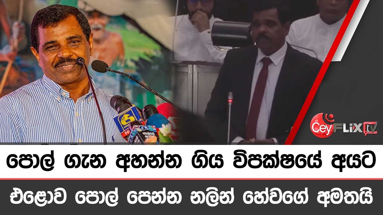 පොල් ගැන අහන්න ගිය විපක්ෂයේ අයට එළොව පොල් පෙන්න නලින් හේවගේ අමතයි | CEYFLIX TV