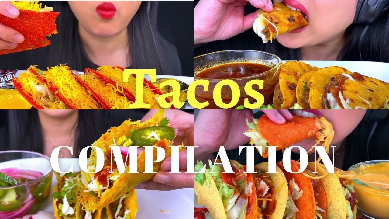 Tacos Compilation by asmr phan #asmreatingcompilation #asmrtacos