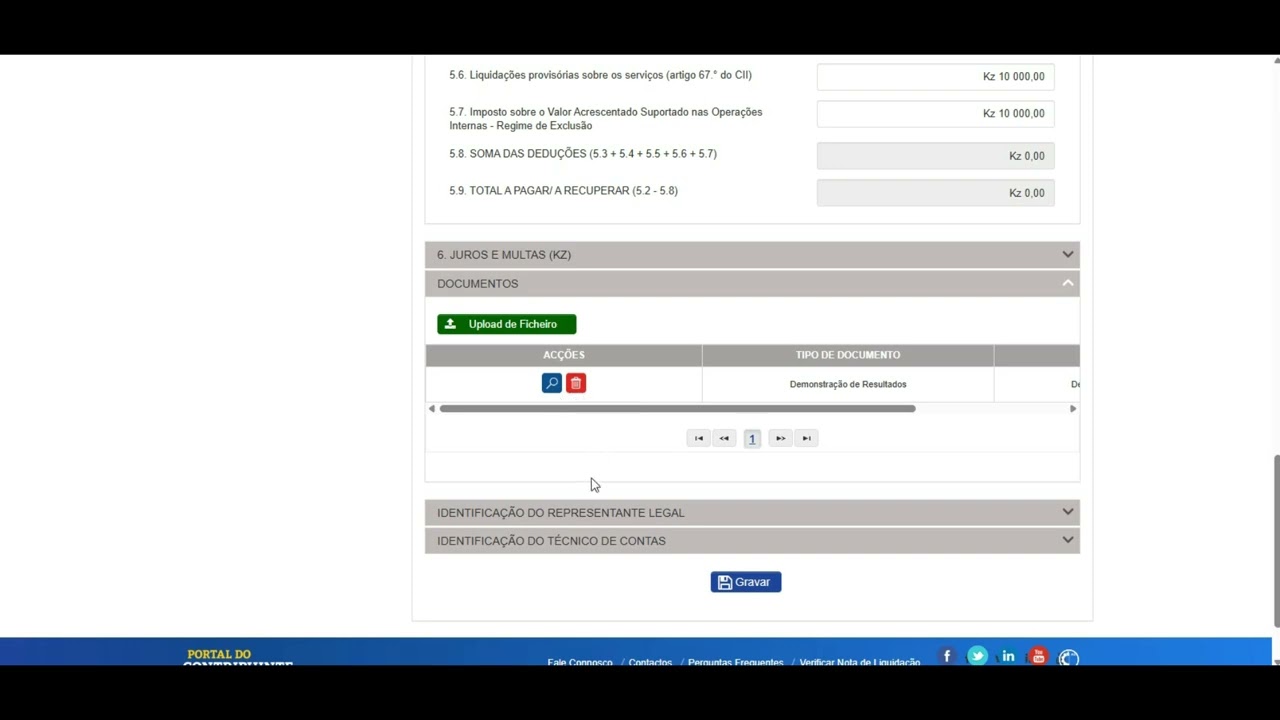 Submissão da Declara Anual do Regime Simplificado de Imposto Industrial sem Contabilidade Organizada