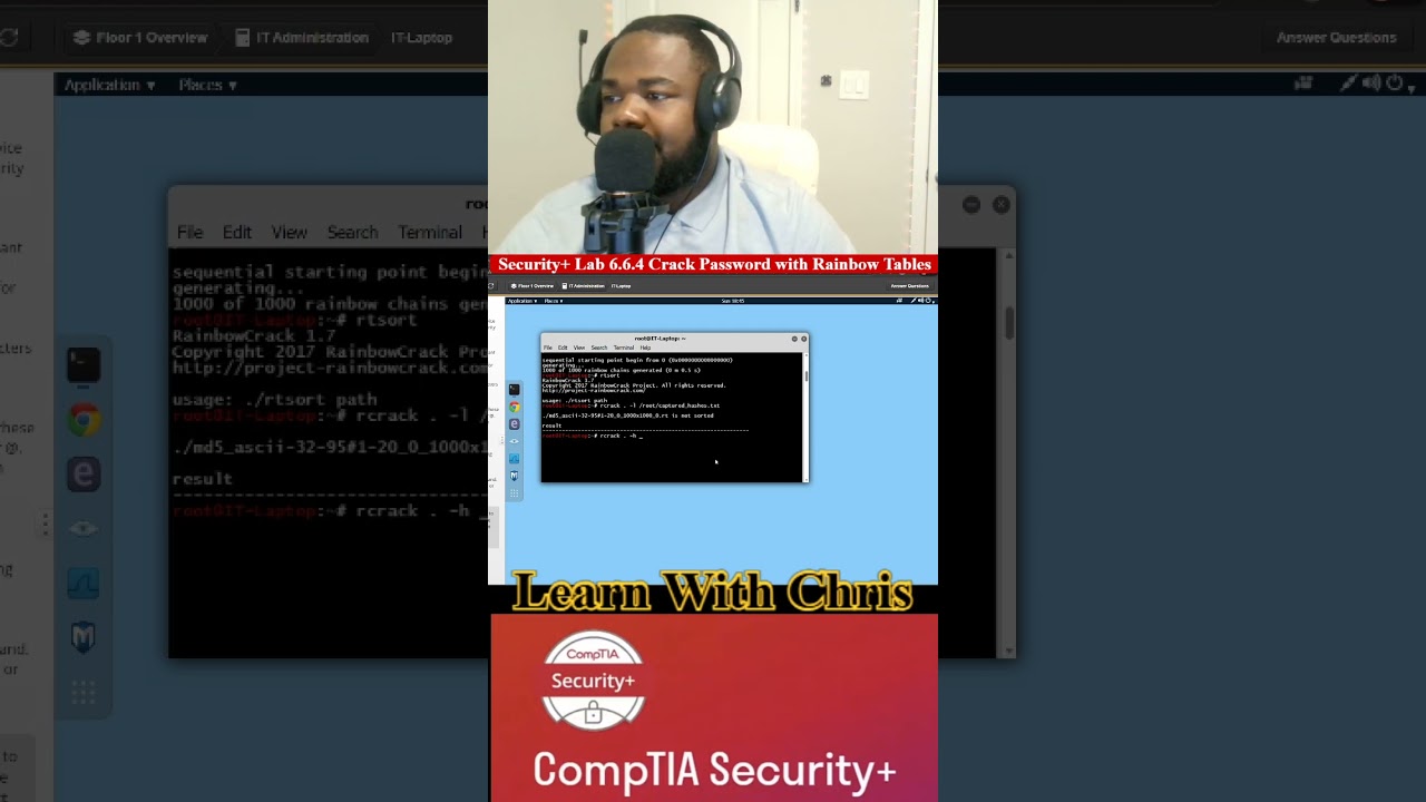 Security+ Lab 6 6 4 Crack Password with Rainbow Tables