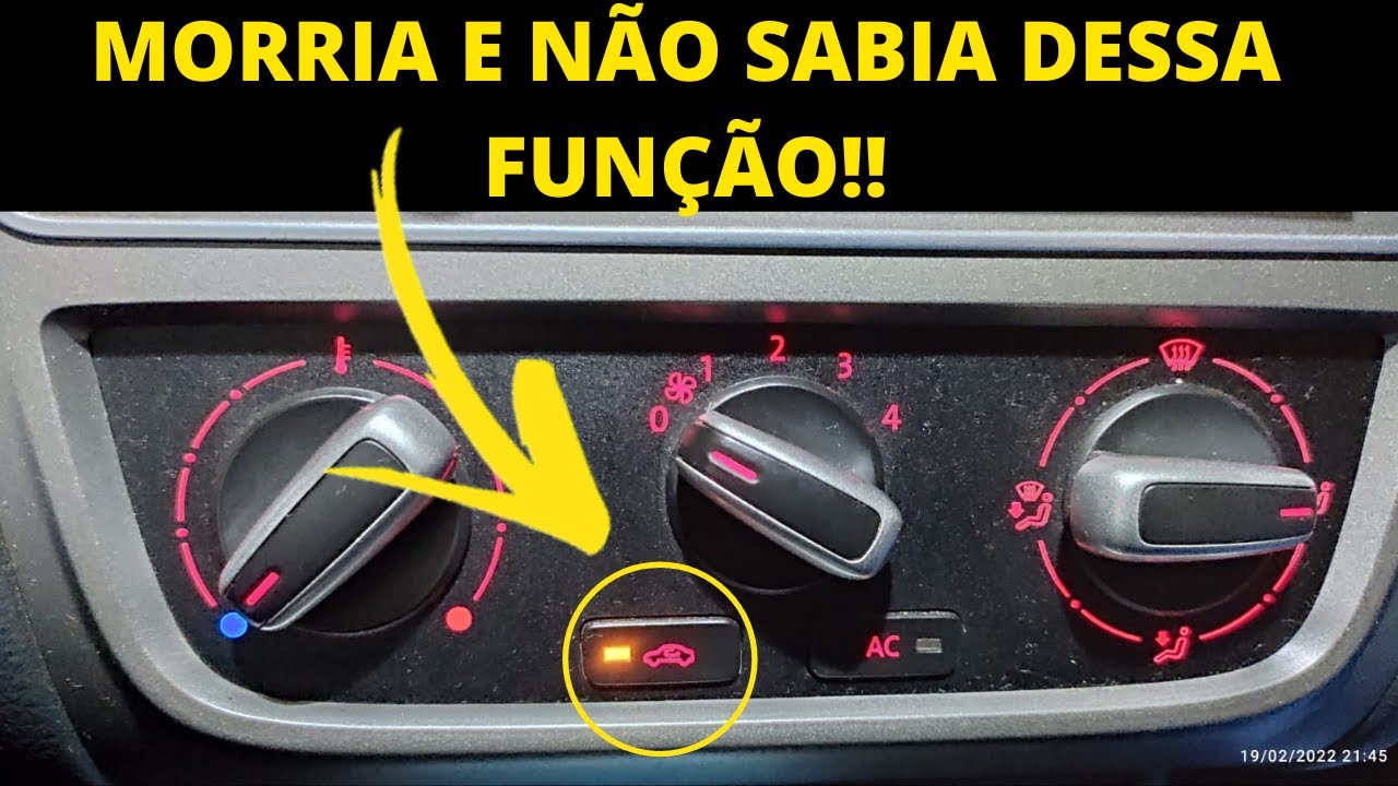 MORRIA E N&Atilde;O SABIA! Fun&ccedil;&atilde;o desse Bot&atilde;o do sistema Ar condicionado do carro!