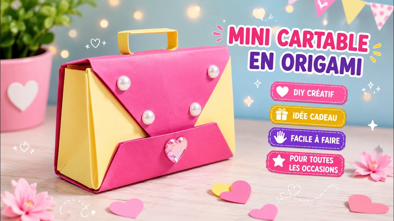 Mini cartable en origami facile