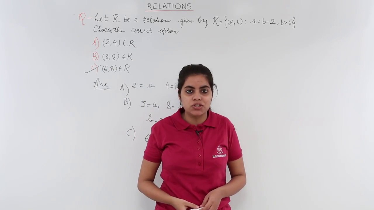 Class 12th – Basic Example on Relation | Relation and Functions | Tutorials Point