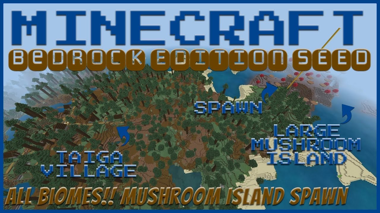 Minecraft Bedrock All Biomes Mushroom Island Seed Sep 2019 – Seed Saturday