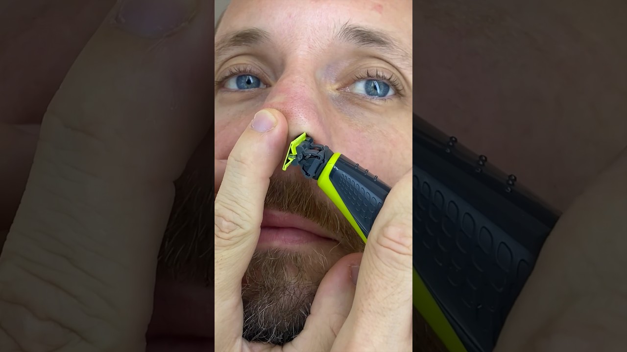 Nose hair Trimming with Oneblade Trimmer Shaver