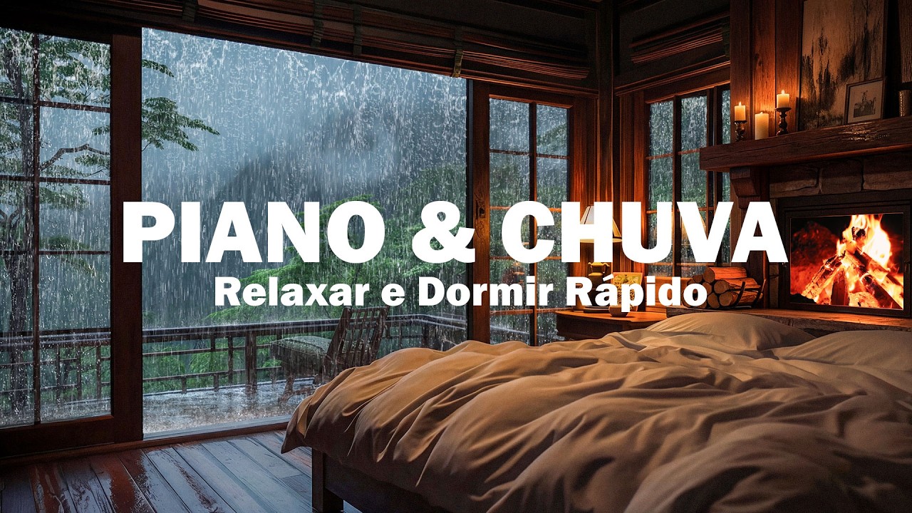 Música Relaxante para Dormir – Piano & Chuva para Soltar a tensão e Cair no sono instantaneamente