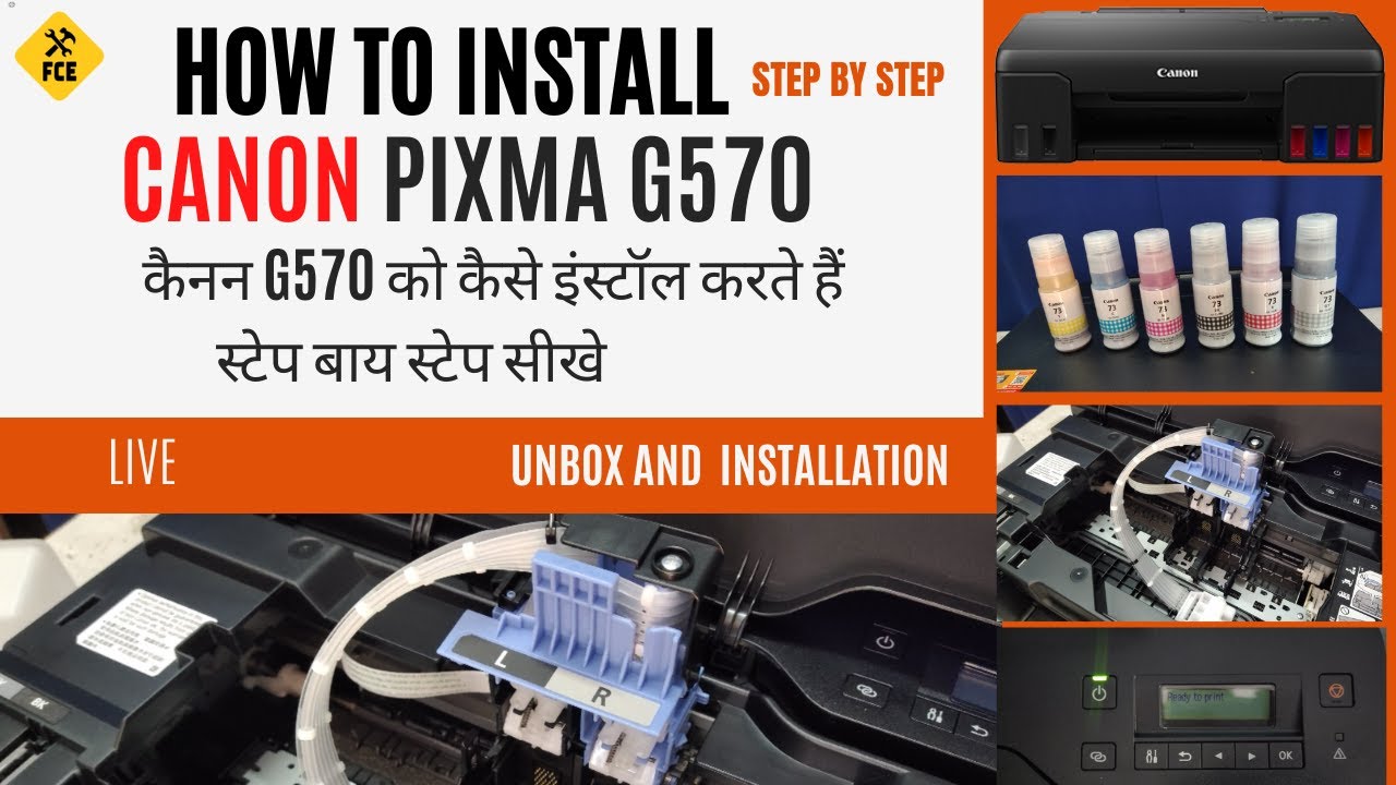 How To Unbox And Install Canon Pixma G570 Photo Printer