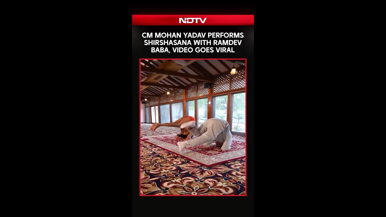 CM Mohan Yadav Takes on Baba Ramdev, Shirshasana Video Goes Viral
