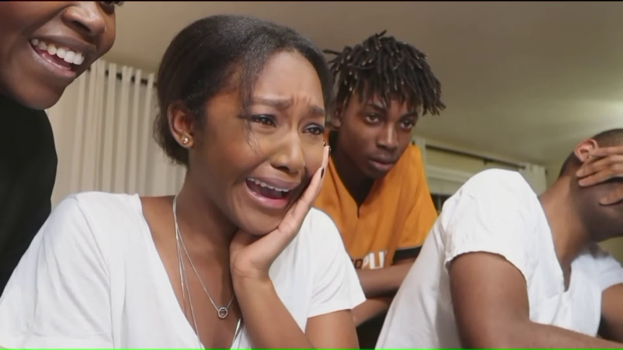 High school students getting college acceptance letters share victories